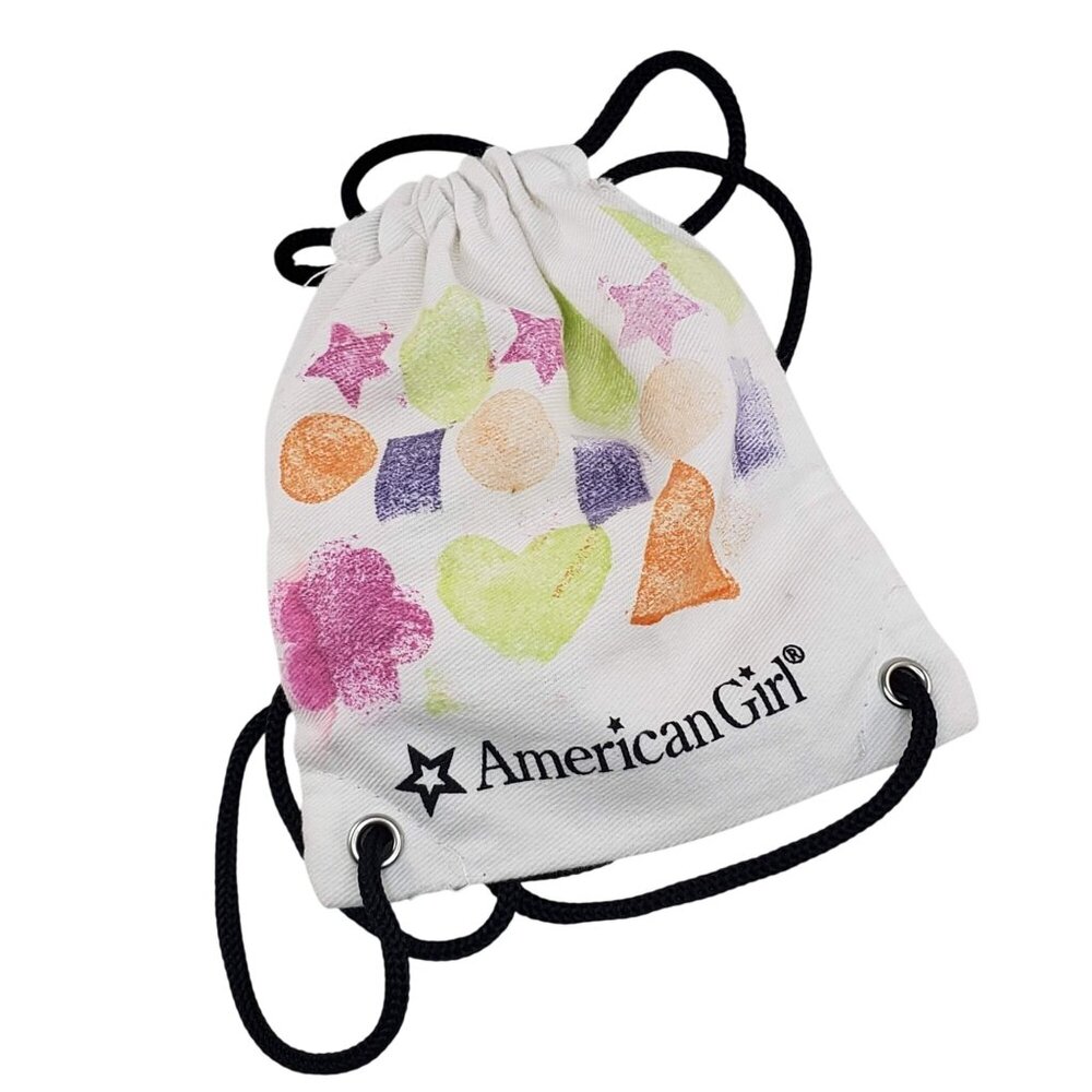 American Girl Doll Mini Drawstring Backpack Bag 5" x 4" FLAW TEAR